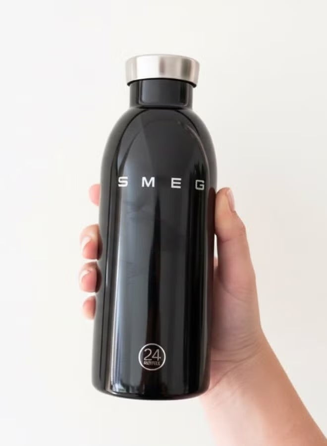 smeg زجاجة ماء حرارية من SMEG مصنوعة من الفولاذ المقاوم للصدأ - قارورة معزولة مانعة للتسرب - 500 مل. سوداء - Image 2