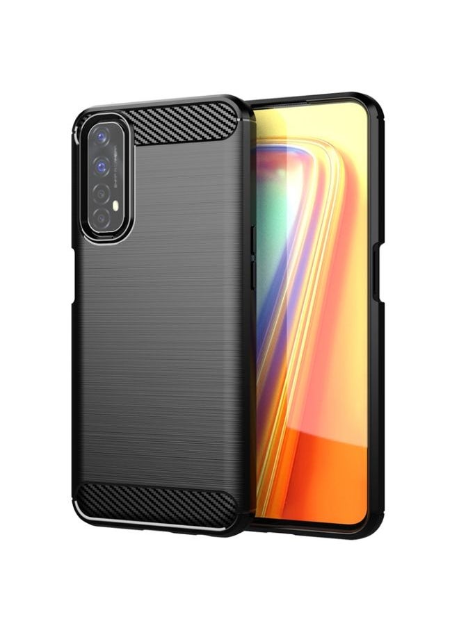 HuHa Case Cover For Realme Narzo 20 Pro Brushed Texture Carbon Fiber TPU Phone Case Black 