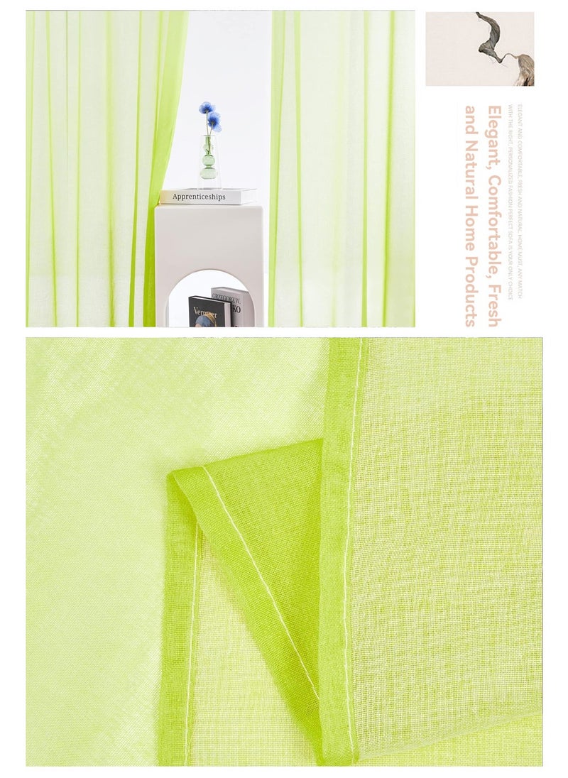 2 Panels Gradient Rod Pocket Window Drapes Semi Sheer Curtains 100*270CM White/Green - pzsku/Z375F80175A85BD205F44Z/45/_/1699611840/6a53c92c-374f-4fc7-b4ad-455c6a976ea4