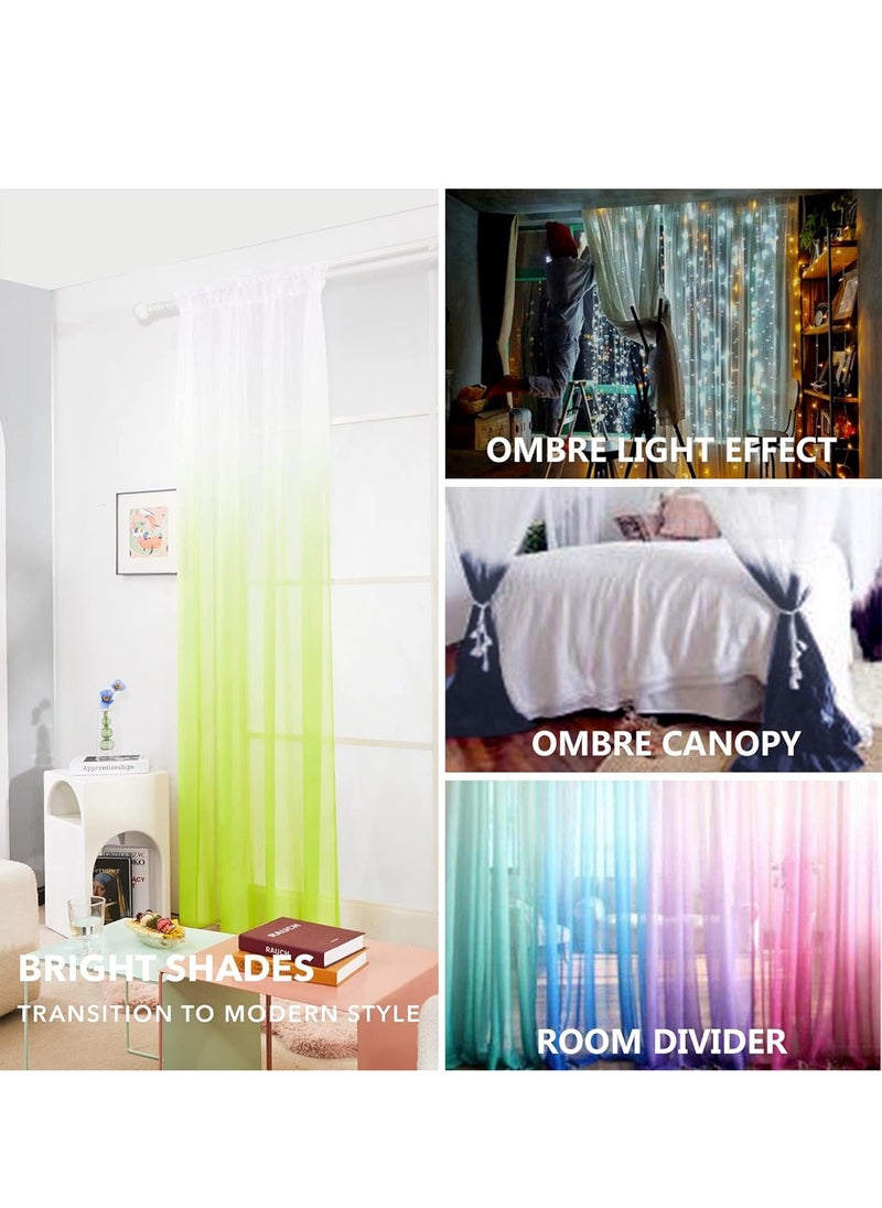 2 Panels Gradient Rod Pocket Window Drapes Semi Sheer Curtains 100*270CM White/Green - pzsku/Z375F80175A85BD205F44Z/45/_/1699611841/e6554e56-8a2b-4ed0-8399-2d2bfb29ba3a