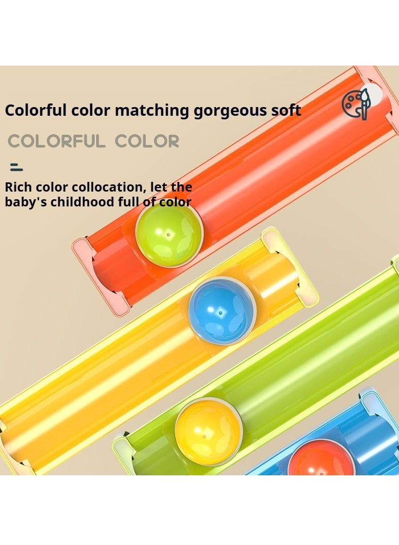 Colorful track fun multi-layer colored ball percussion music, whack-a-mole hand-eye coordination intellectual development, hands-on assembly track ball stacking high percussion game, 1-5 years old puzzle toddler toys - Image 4