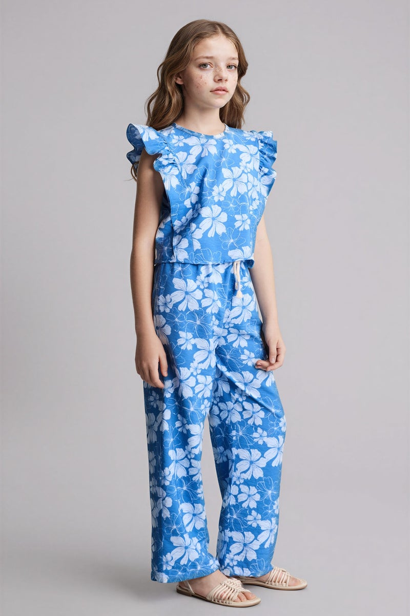 DeFacto Blue Girl Wide Leg Trousers Casual - Image 2