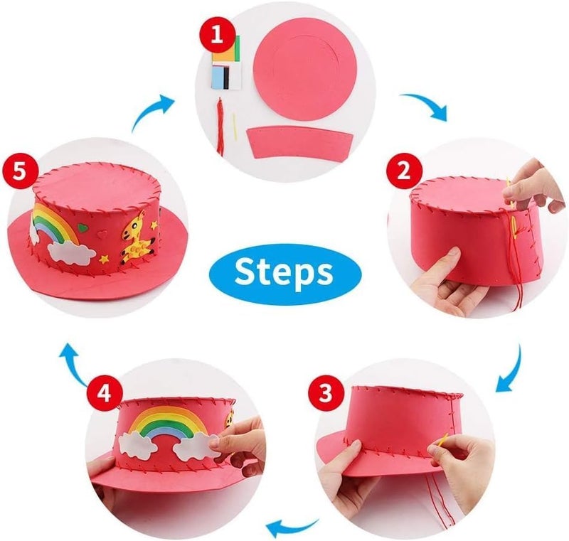 pyypbcym 4 Pcs Toddler Sewing Kits , DIY Art Craft Hand Stitch Play Set, Preschool Educational Toys for Boys & Girls, Fun Fine Motor Skills Activity - Image 3