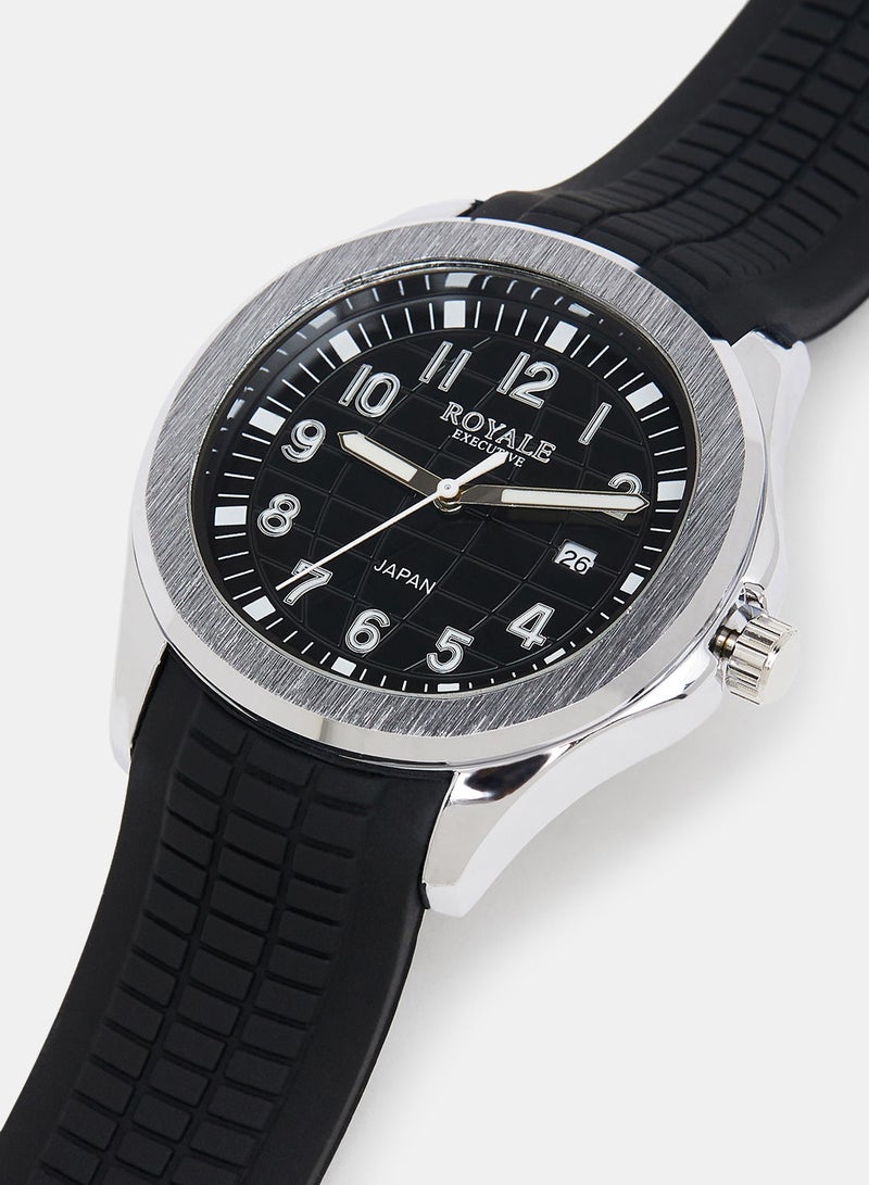 Royale Executive Men's Classic Rubber Strap Watch - Image 3