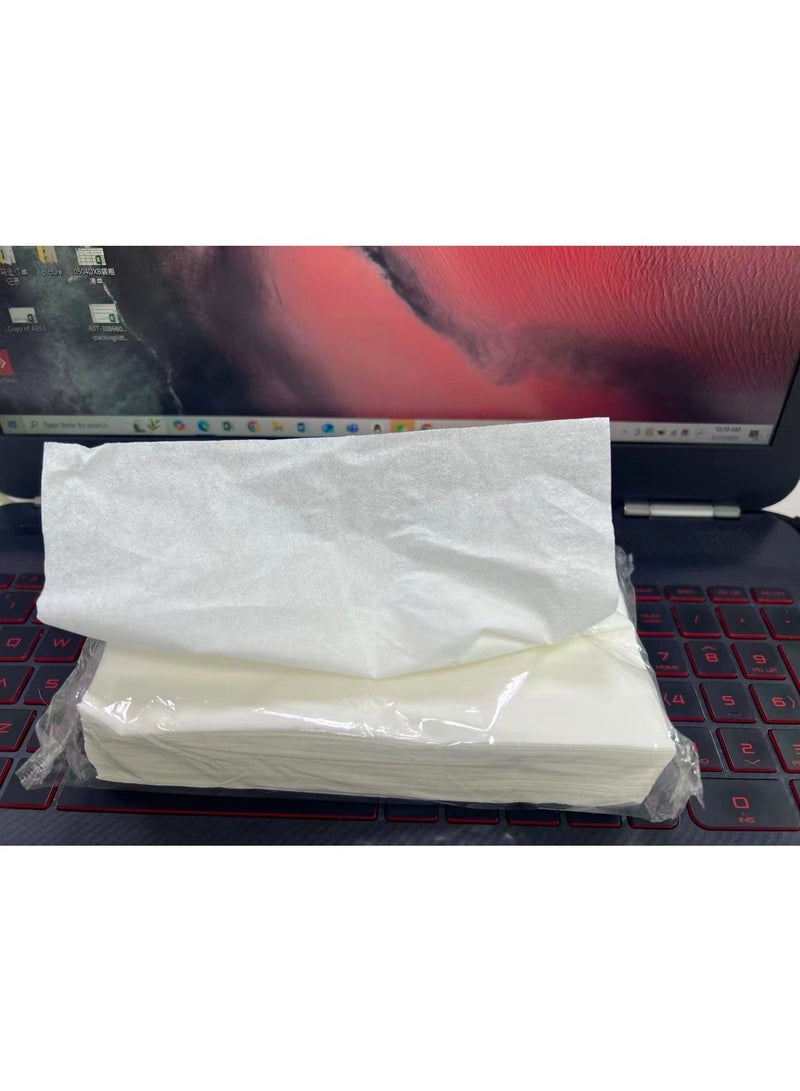 عبوة 10 - OneBox / مناديل وجه ناعمة مزدوجة الطبقة، بيضاء، 18 × 10 سم، 100 ورقة، صديقة للبيئة، آمنة، مناسبة للاستخدام في المنزل والفندق والمطعم - Image 1