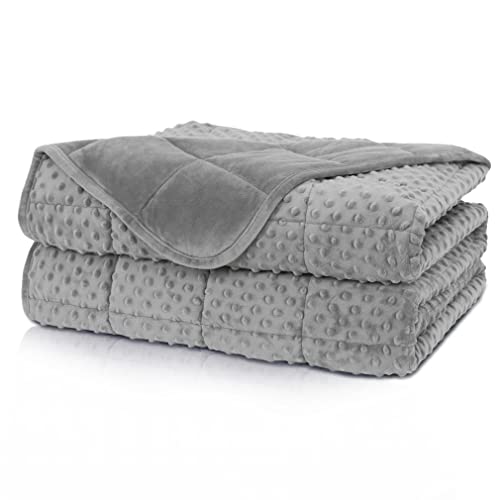 Huloo Sleep Weighted Blanket Twin 15lbs for Adult(48"×78",Gray) Breathable Soft Minky Weighted Throw Blanket for All Season,Heavy Blanket with Premium Glass Beads - Image 1