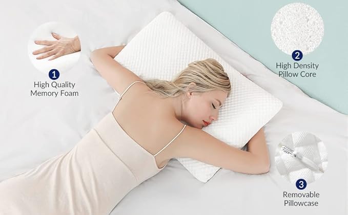 MASHUR FAB Memory Foam Pillow Orthopedic Pillow for Neck Pain Cervical Contour Memory Foam Pillow Orthopedic Pillow for Neck Pain Orthopedic Contour Pillow - Image 3
