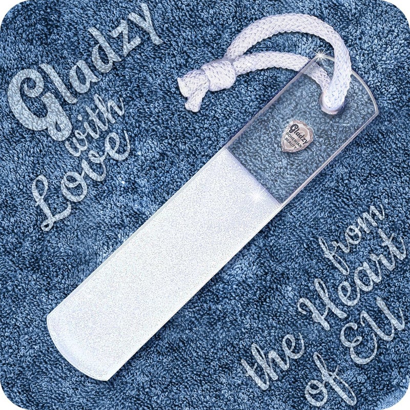 Genuine Czech Glass Foot File by GLADZY  Gentle Callus Remover Foot Rasp Pedicure  Spa Rough Skin Scrubber TwoSided Etched Different Grit Surface Professional Toenail  Heels Care Made in EU
