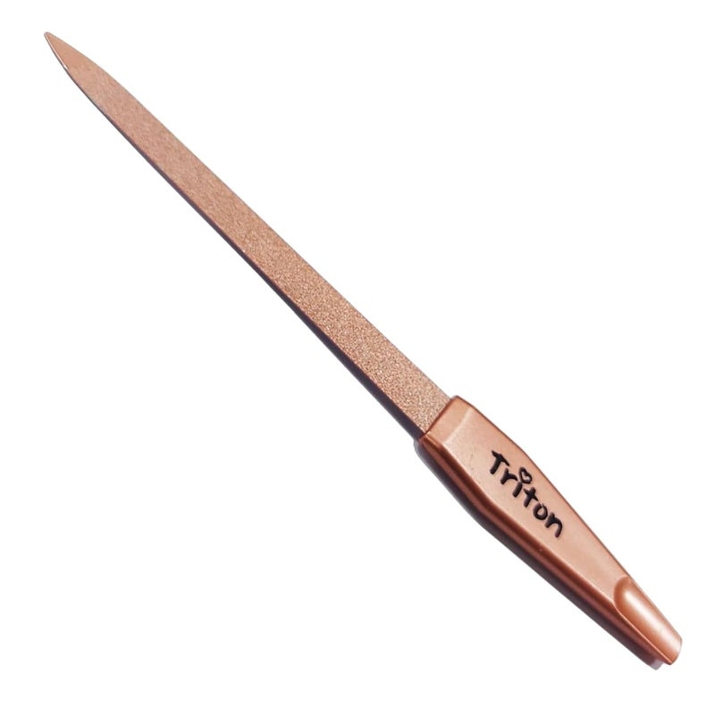 Triton TRITON Professional Nickel Coated Nail ShaperFiler With Plastic Handle Tool for Manicure n Pedicure Finger n Toe ShapingSmoothing n Nail ArtCopper - Image 1