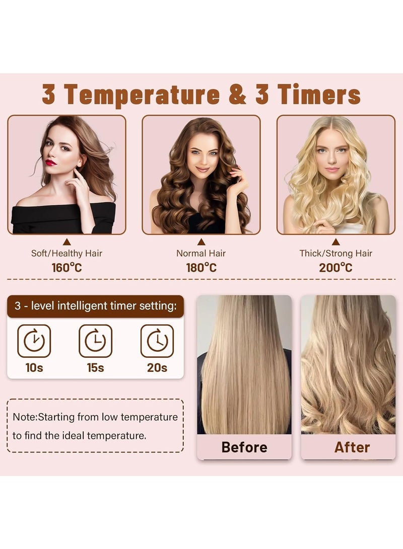 Auto Hair Curler, Automatic curling and straightening iron with 3 Temperature, Automatic Shut-Off, Anti-Scald, Anti-Tangle Rotating Curling Wand for Hair Styling - Image 5