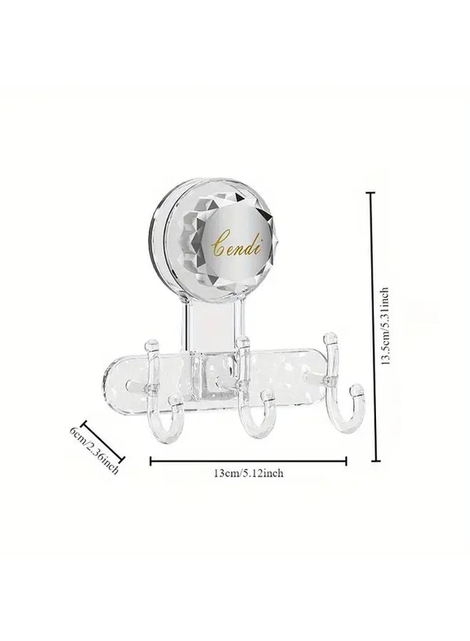 Rotating Multifunctional Bathroom Suction Cup Hook Cylindrical Silvery Gray No Punching Large Triple Adhesive - Image 3