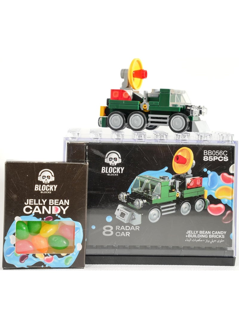 Blocky Blocks Radar Car Building Set – 85 Pieces | Candy + Construction Fun!  - Image 5