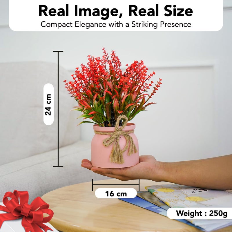 Ekhasa Wild Grass Flower Vase with Artificial Flowers Plant Small Flower Pots with Artificial Flowers for Home Decor Centre Table Pots Showpiece Living Room Office Wedding Birthday Gift - Image 3