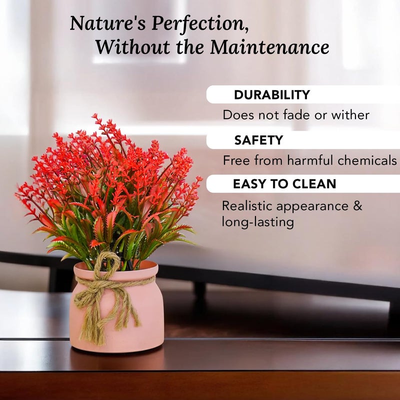 Ekhasa Wild Grass Flower Vase with Artificial Flowers Plant Small Flower Pots with Artificial Flowers for Home Decor Centre Table Pots Showpiece Living Room Office Wedding Birthday Gift - Image 5