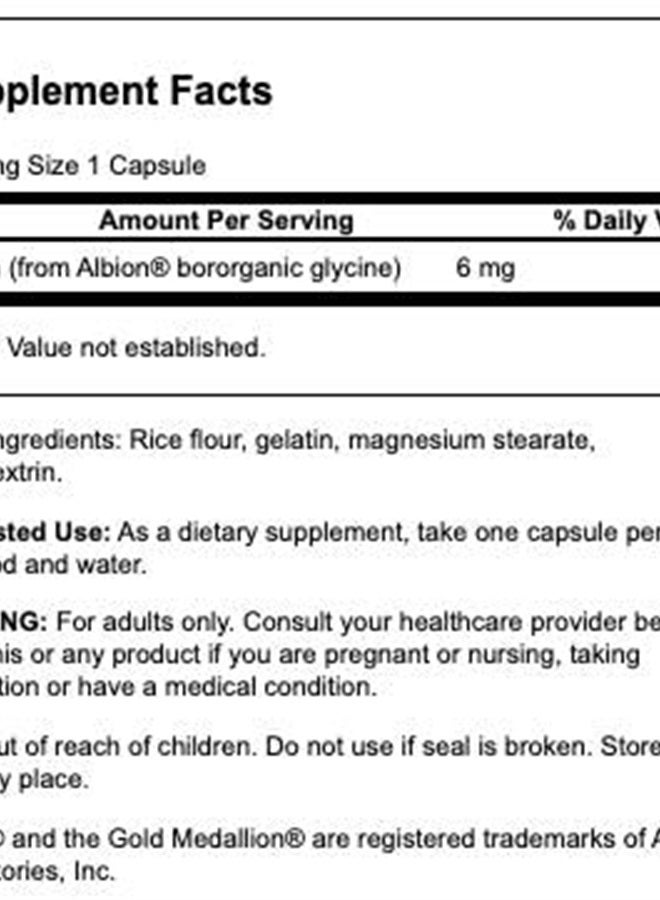 SWANSON البورون من ألباين - مكمل جليسين بوروجانيك لدعم صحة المفاصل والعظام - صيغة عالية الامتصاص قد تدعم التوازن العام - (60 كبسولة، 6 ملغ لكل منها) - Image 2