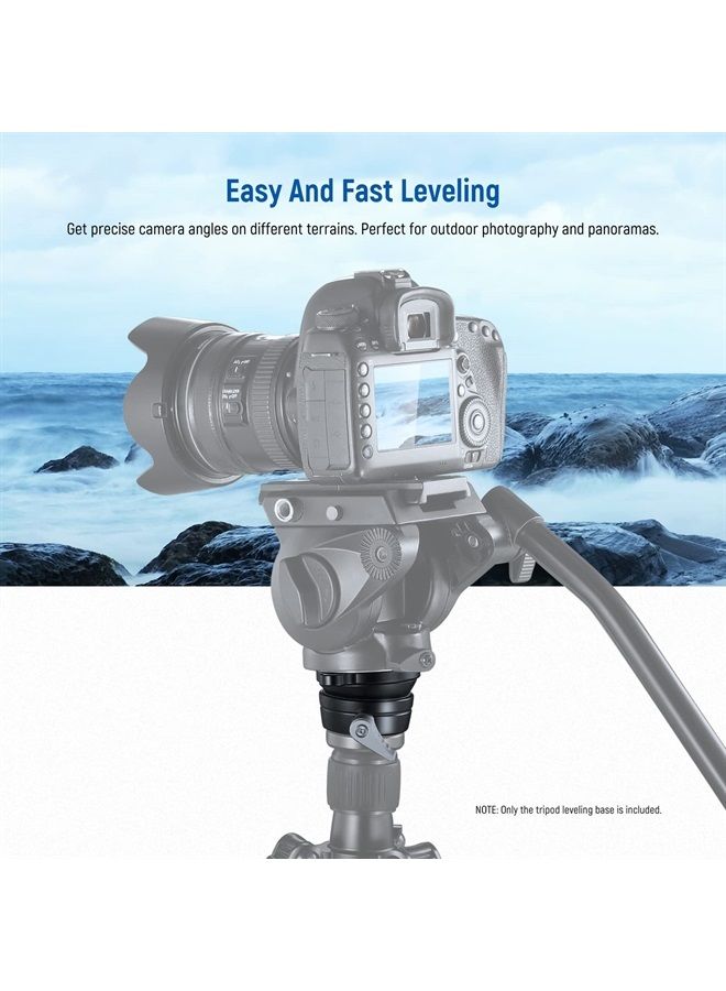 NEEWER Tripod Leveling Base (⌀50mm) Camera Leveler, Bubble Level Aluminum Adjusting Plate with 1/4" 3/8" Mounting Screw Compatible with Canon Nikon Sony DSLR Camera Camcorder, GM11 - Image 4