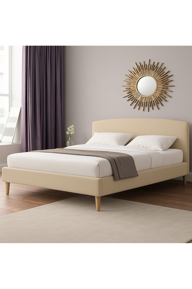 Emery Linen Curved Queen Bed(160x200)