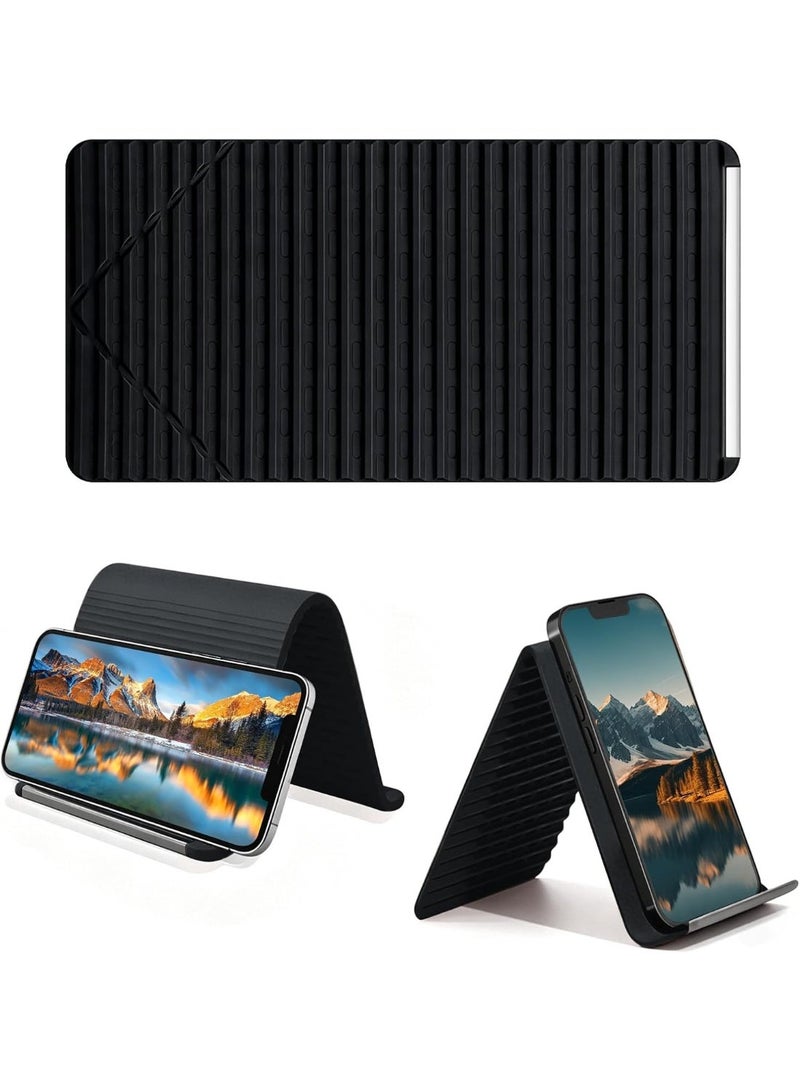 MORTICO Foldable Silicone Aluminum Holder, Flexible Silicone Phone Stand with Anti-Slip Pad, Portable Rollable Multi-Angle Stand for Phone Tablet Laptop – Bendable & Foldable Home, Office, Travel - Image 2