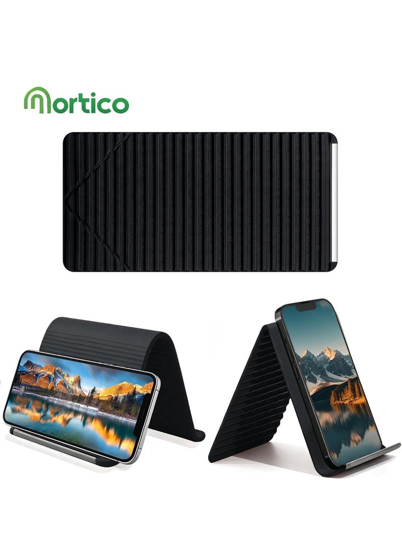 MORTICO Foldable Silicone Aluminum Holder, Flexible Silicone Phone Stand with Anti-Slip Pad, Portable Rollable Multi-Angle Stand for Phone Tablet Laptop – Bendable & Foldable Home, Office, Travel - Image 1