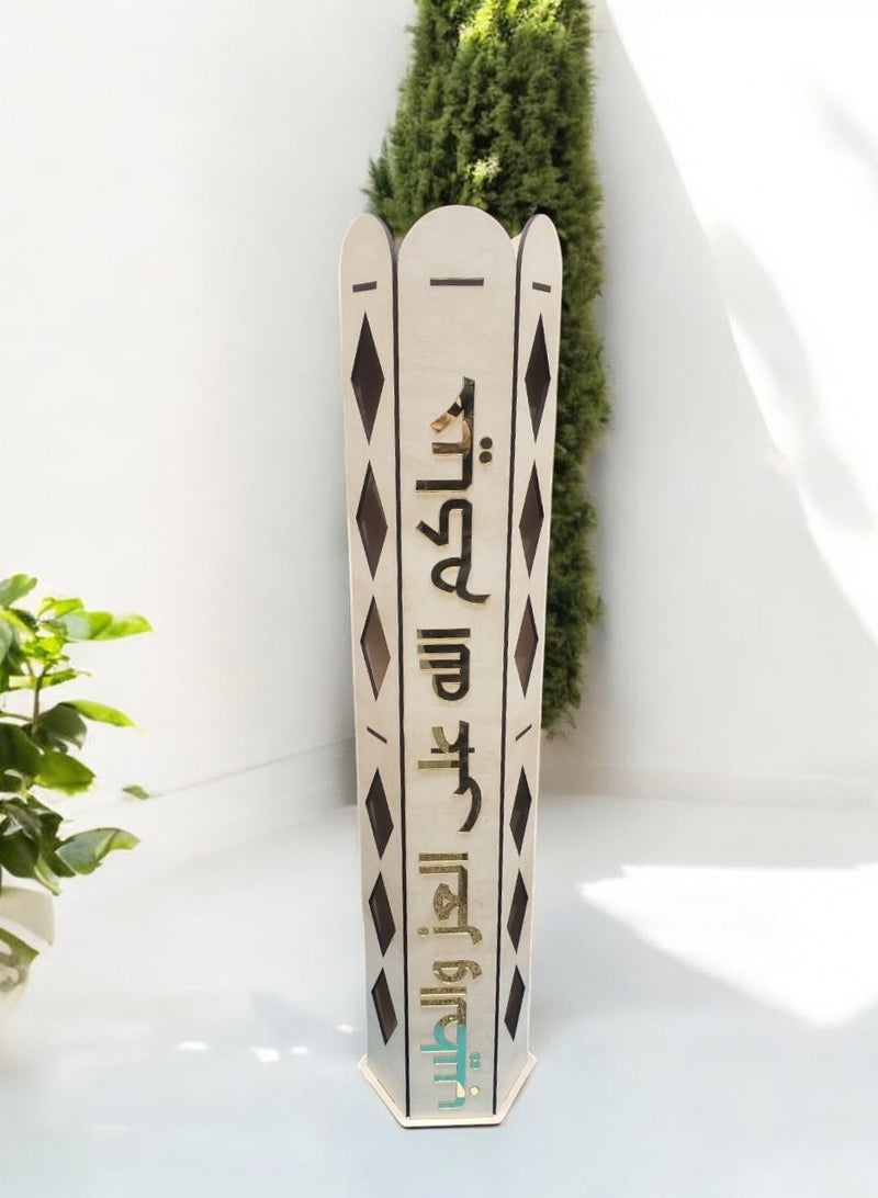 fan baytk Hexagonal incense burner and chimney, distinctive dimensions 15 x 80 cm, welcome your guests with a magical atmosphere with this luxurious incense burner, which adds a touch of luxury and comfort to every corner of your home. Ideal for use in family occasions, or as a special gift at weddings and special occasions.  - Image 1