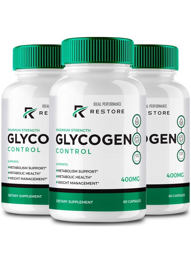 IDEAL PERFORMANCE Restore Glycogen Control Capsules, RestoreGlycogen All Natural Formula Pills, RestoreGlycogen Control Pills - Maximum Strength, RestoreGlycogenControl Capsules Official Formula Reviews (3 Pack)  - Image 1