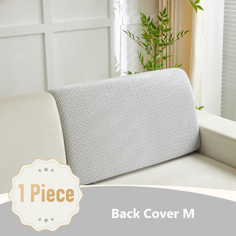Yoovat Couch Cushion Covers for Sofa Couch Covers Wear-Resistant Universal Sofa Cover Washable Stretch for Sectional Slipcovers (Texture-Light Gray,Back Cover M) - Image 2