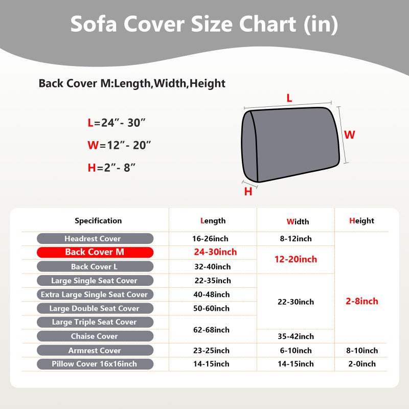 Yoovat Couch Cushion Covers for Sofa Couch Covers Wear-Resistant Universal Sofa Cover Washable Stretch for Sectional Slipcovers (Texture-Light Gray,Back Cover M) - Image 3