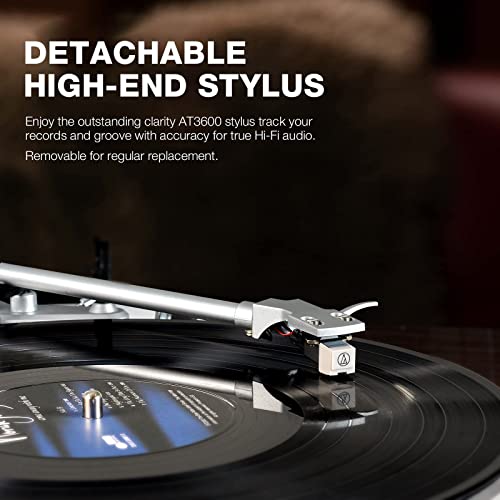 Retrolife Turntables Belt-Drive Record Player with Wireless Output Connectivity, Vinyl Player Support 33&45 RPM Speed Phono Line USB Digital to PC Recording with Advanced Magnetic Cartridge&Counterweight - Image 2