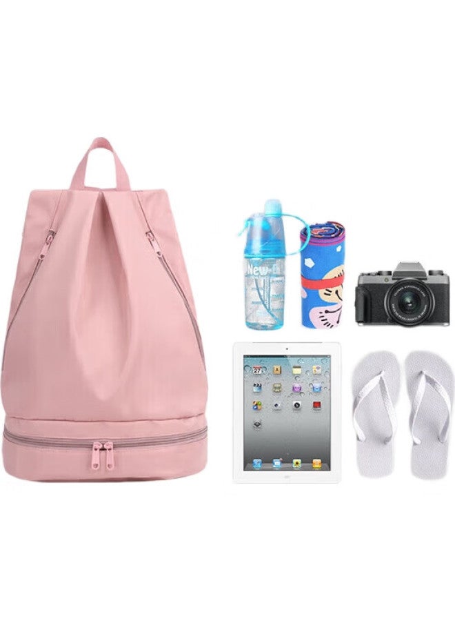 Youyou Waterproof Swimming Bag, Portable Backpack, Fitness Sports Dry-Wet Separation Storage Bag 91308, Pink Regular Style - Image 3