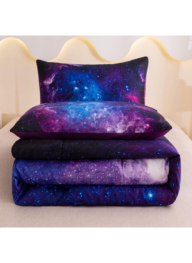 Generic MWMWMW Galaxy Bedding Twin, Space Comforter for Boys Girls, Purple Twin Comforter Set, Twin Comforter Set for Girls, Kids Comforter Set for Girls, Teen Girl Bedding Set with Pillowcase  - Image 5