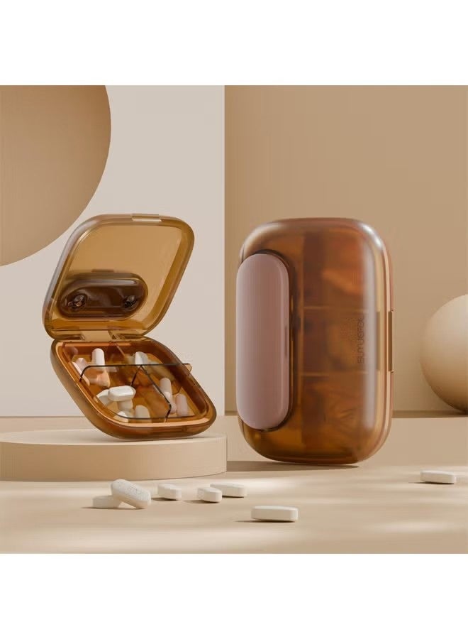 واي جيه منظّم حبوب السفر، وعاء حبوب صغير بستة أقسام، صندوق يومي للحبوب لحفظ الفيتامينات، حقيبة حبوب محمولة للجيب أو الحقيبة، منظّم دواء قابل للفصل - Image 4