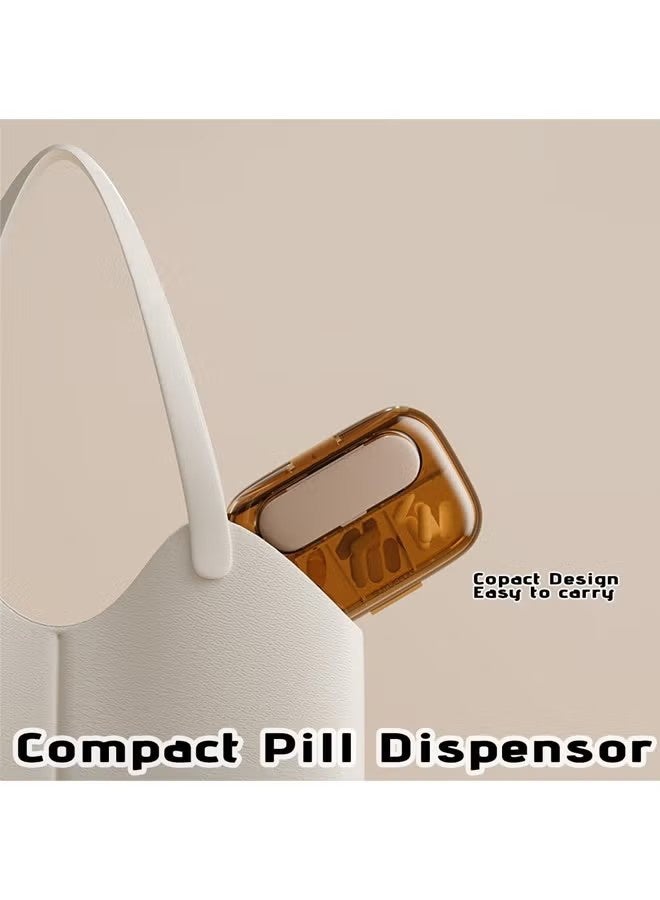 واي جيه منظّم حبوب السفر، وعاء حبوب صغير بستة أقسام، صندوق يومي للحبوب لحفظ الفيتامينات، حقيبة حبوب محمولة للجيب أو الحقيبة، منظّم دواء قابل للفصل - Image 3