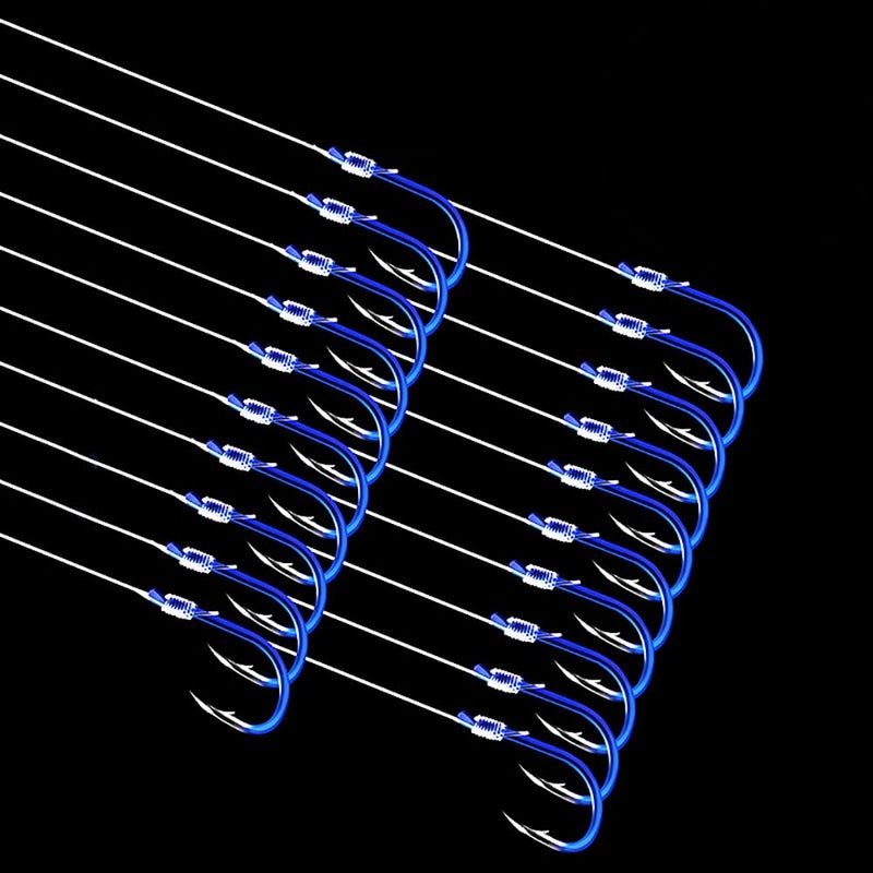 Dyxssm Small Fishing Hooks with Line Super Fishing Hook on Nylon Fishing Line (Pack of 20) (Type-A: Blue, 2#) - Image 3