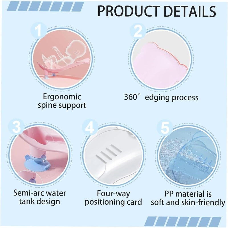 Portable Baby Sink Bath with Suction Cup and Buttock Support - Blue - Image 5