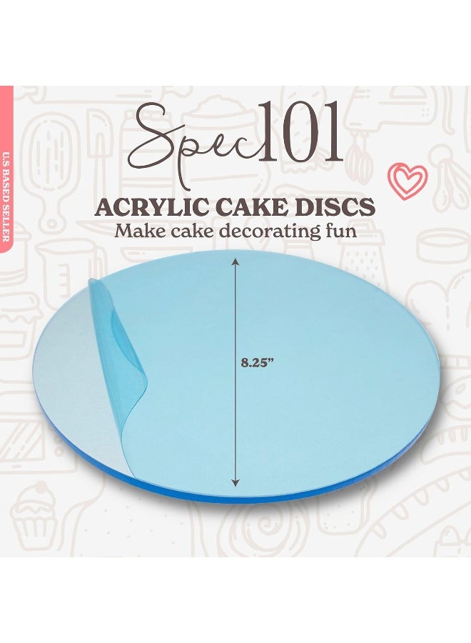 TPGP Acrylic Cake Disc, 8.25 Inch 2 Pack - Round Cake Disc Set, Disk for Cake Decorating, 1/8in Thick - Image 2