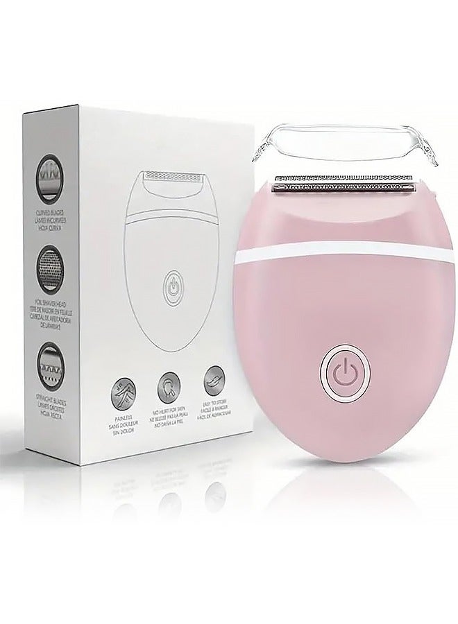 Aijmil Electric Intimate Shaver, Detachable and Washable Electric Shaver, Portable Cordless Waterproof Shaver, Painless Razor for Face, Legs and Underarms for Women (Pink) - Image 1