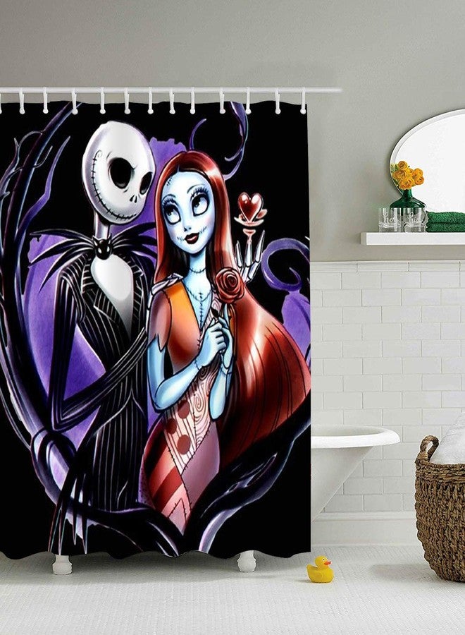 DZGlobal Halloween Art Microfiber Shower Curtain, 65 x 72 inch - Image 1