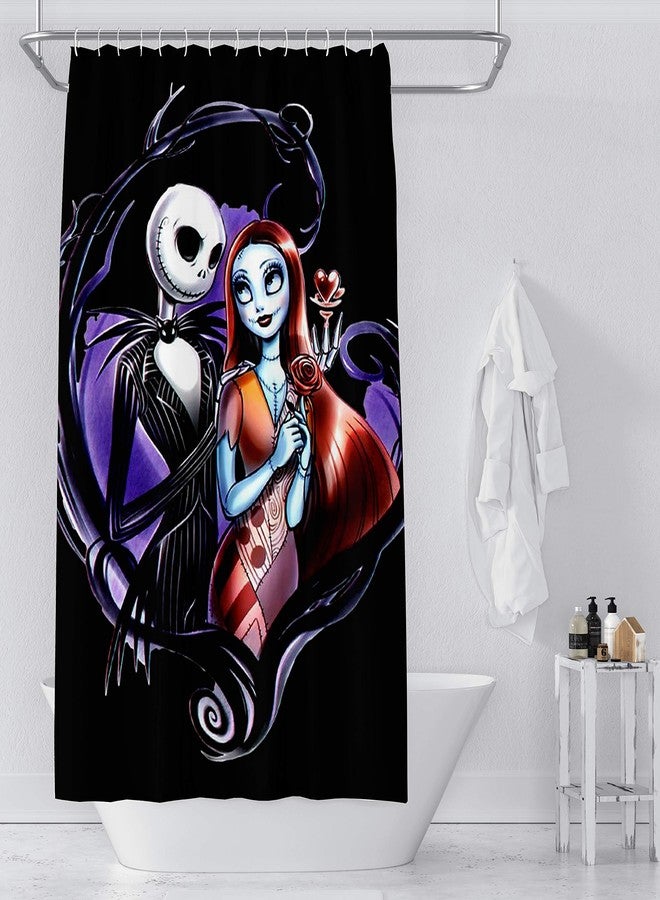 DZGlobal Halloween Art Microfiber Shower Curtain, 65 x 72 inch - Image 2