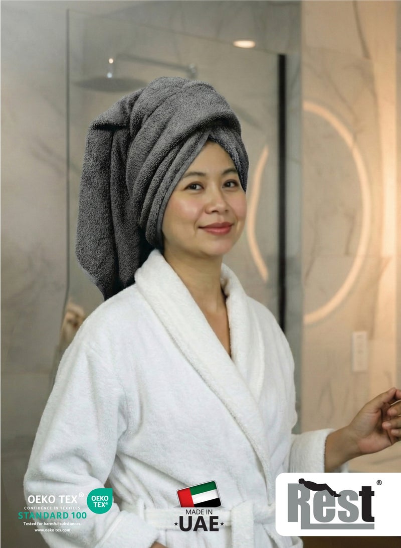 REST  1PC Bath Towel 100% Cotton 70x140 cm  , 27x55 inches Extra Large Grey 1PC Bath Towel Soft and High Absorbent Super Soft Quality Towel - Image 2