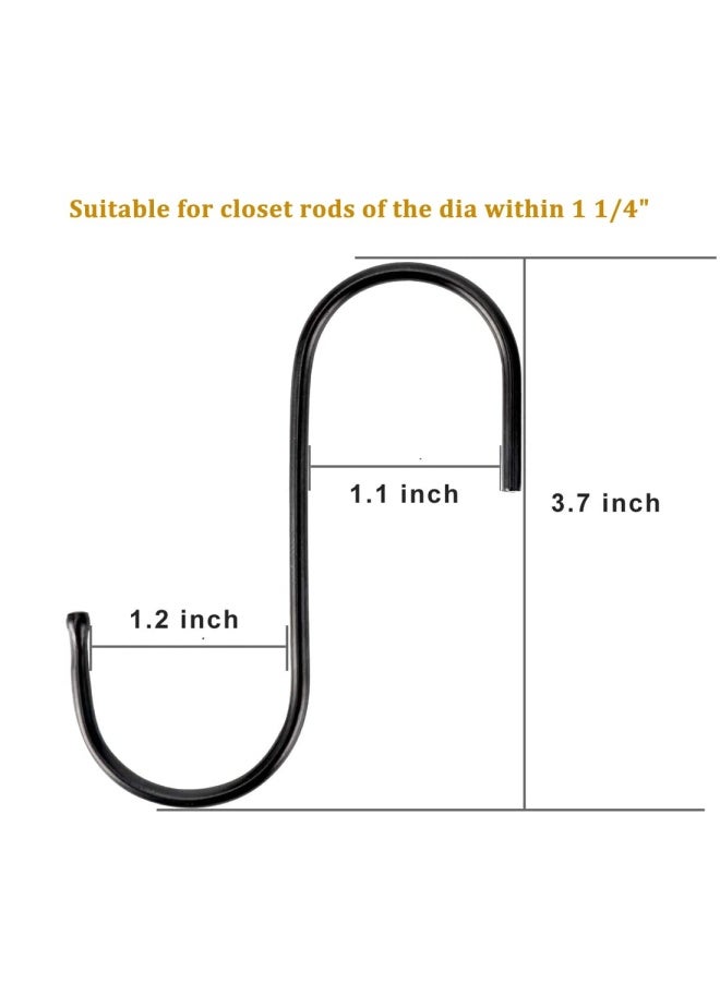 30 Pack Black Steel Hanging Hooks - Heavy Duty Metal Hooks For Hanging Pots Pans Cups Bags Jeans Towels - Image 2