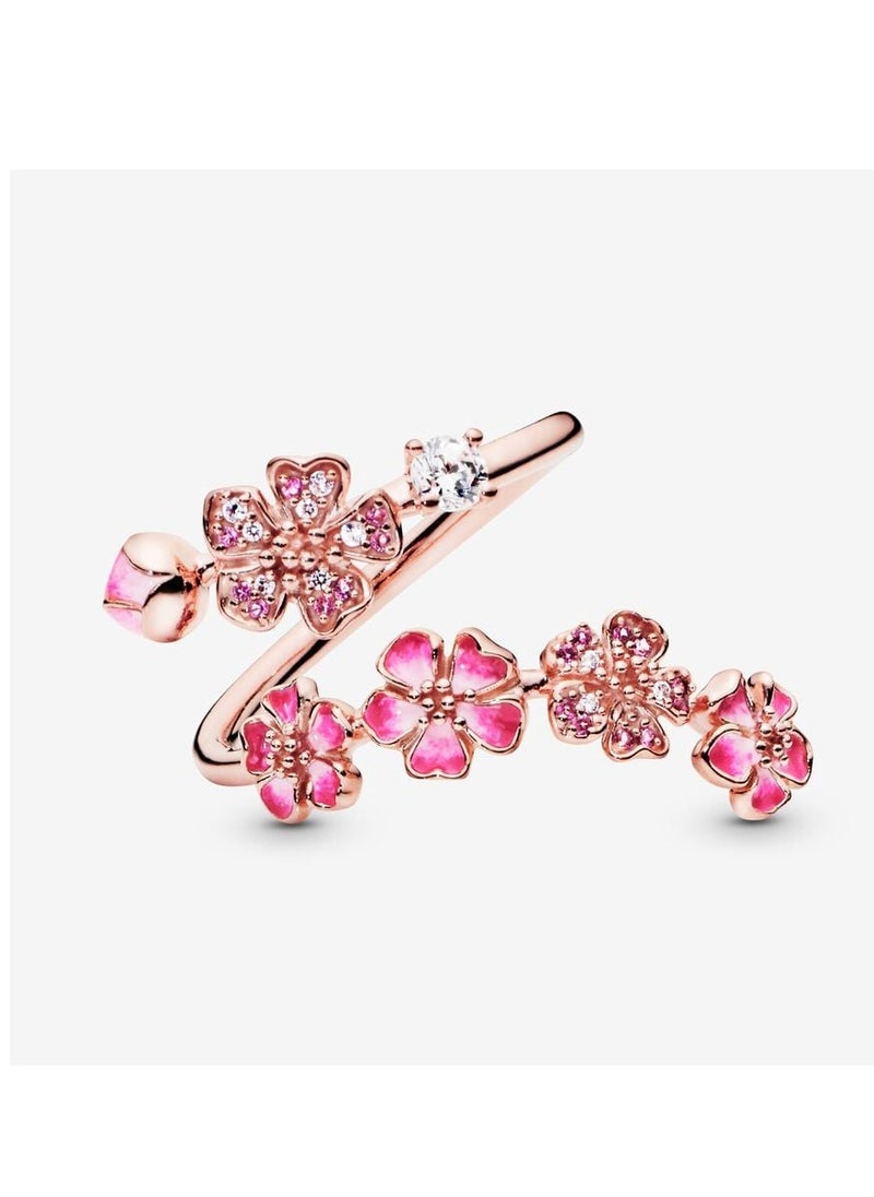 Pandora Violet - Pandora pink peach blossom branch ring - Image 1