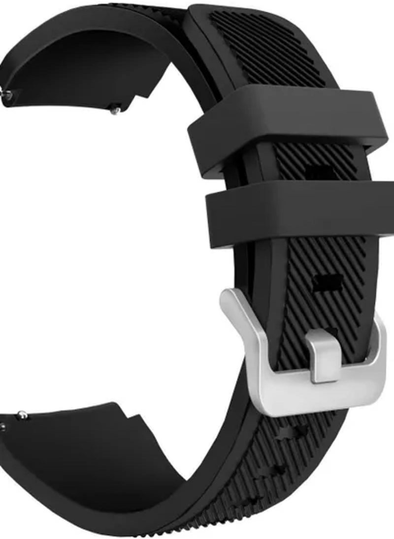 ZOOMEE - Sport Series Silicone Smartwatch Strap Band For Huawei Watch GT1/Huawei Watch GT2 46mm/Galaxy S4 46mm/Samsung Active2 44mm/Honor Magic2 46mm Black - Image 1