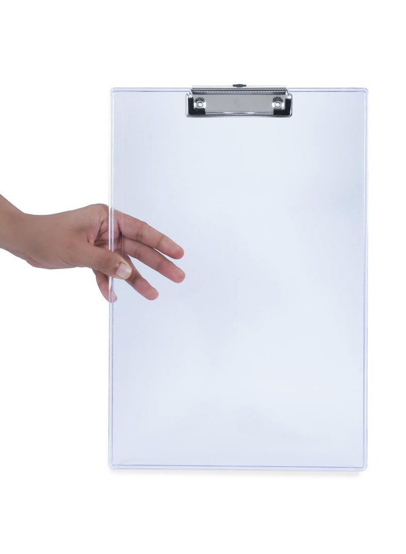 Omega Foolscap Size Transparent Acrylic Clip Board - Image 1