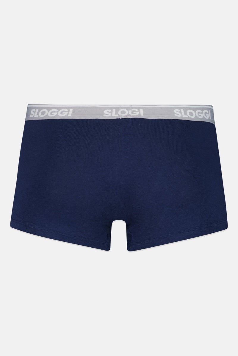 sloggi Men 2 Piece Brand Logo Boxer Brief, Navy - Image 2