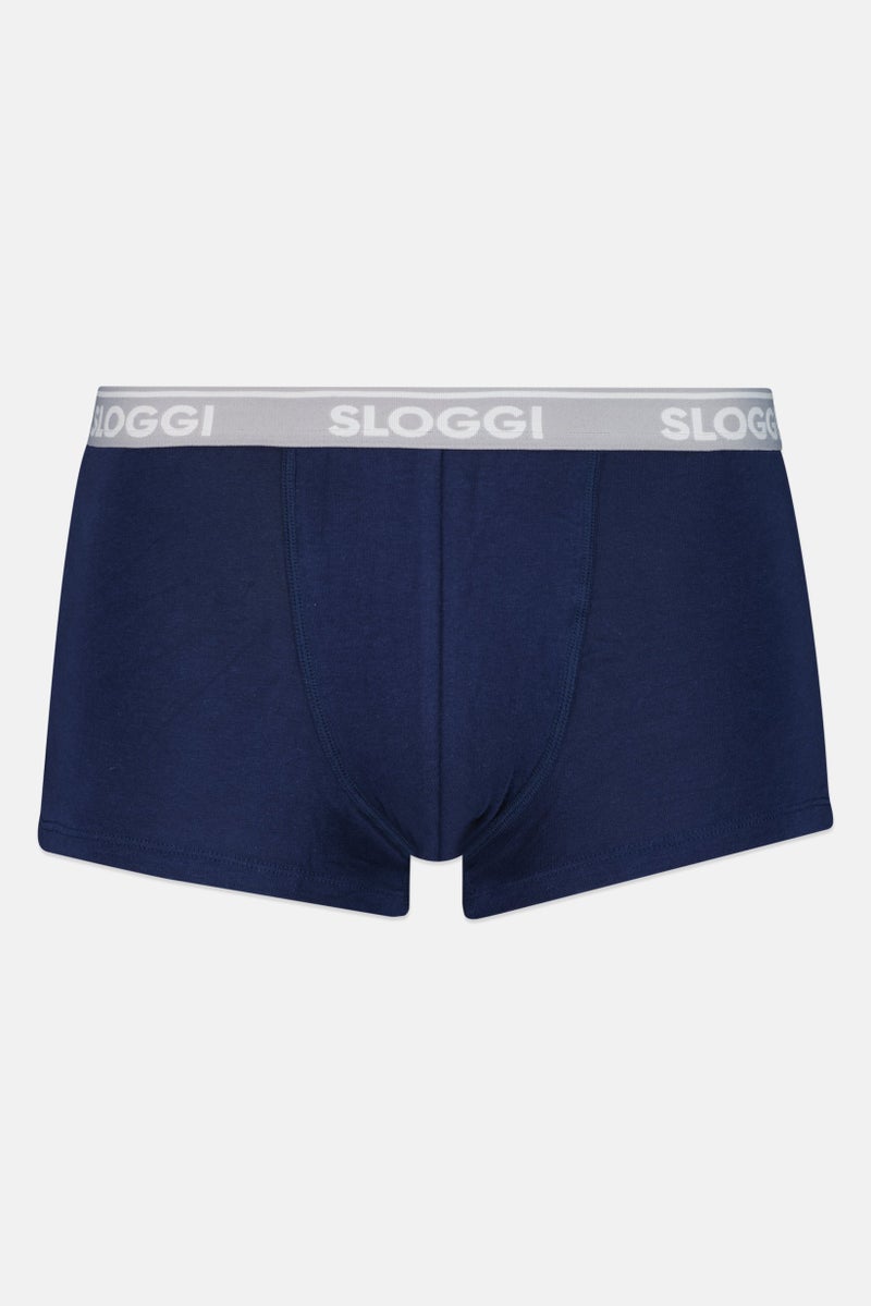 sloggi Men 2 Piece Brand Logo Boxer Brief, Navy - Image 3