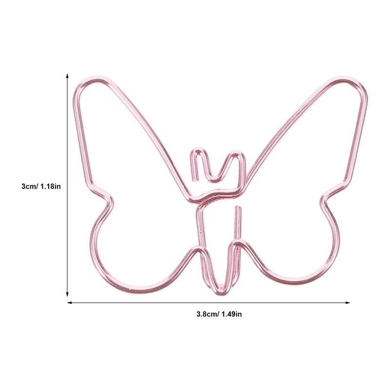 Pink Butterfly Paper Clips 18pcs Creative Small Clamps for Office Document Organization - Image 3
