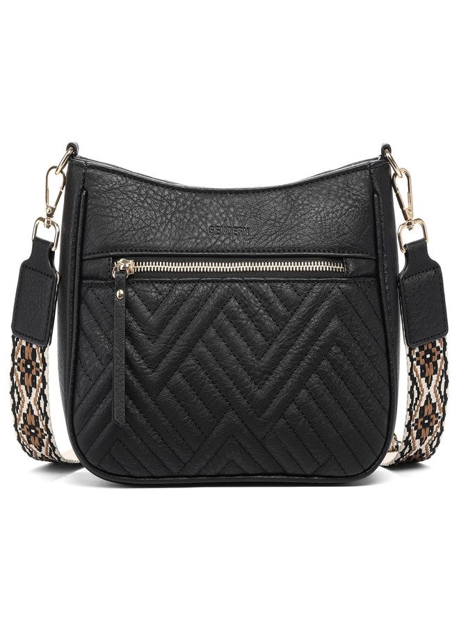 SENDEFN Crossbody Bags for Women Trendy, Vegan Leather Purses Medium Crossbody Purses Shoulder HandbagsTravel with Wide Strap - Image 2