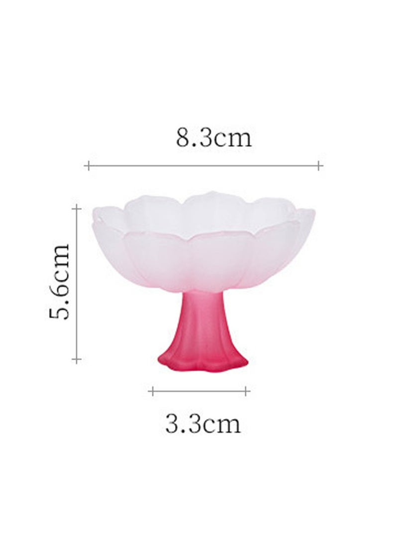 2-Pack of Glazed Pastel High-Footed Cups, High-Footed Tea Cups, Tea Tasting Cups, Scented Cups, Rice Wine And Shochu Cups, Light Luxury And High-Value Host Cups (Pink + Green)  - Image 4