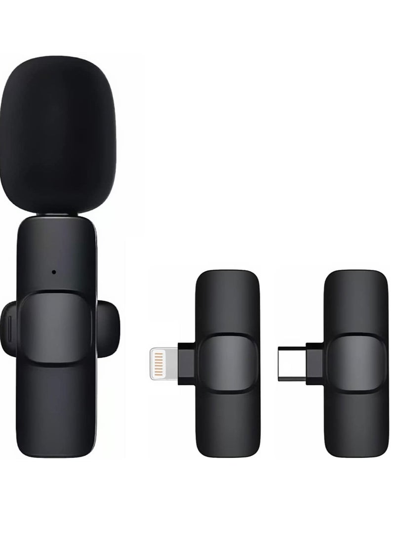 Phone Planet 2 in 1 iphone or type-c Wireless Lavalier Microphone For IPhone, Plug Play, Portable Audio Video Recording Mic for Youtube, Live Stream, Vlog, Interview, Laptops PC - Image 1