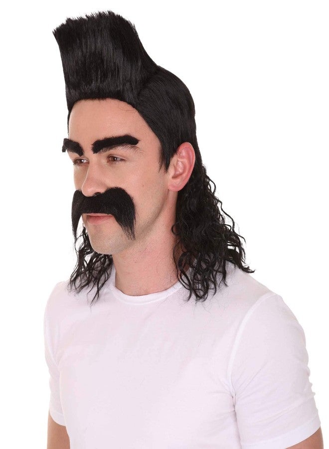 HPO 70s 80s Keyboard Animation Punk Rock Wig, Black HM-122 - Image 2